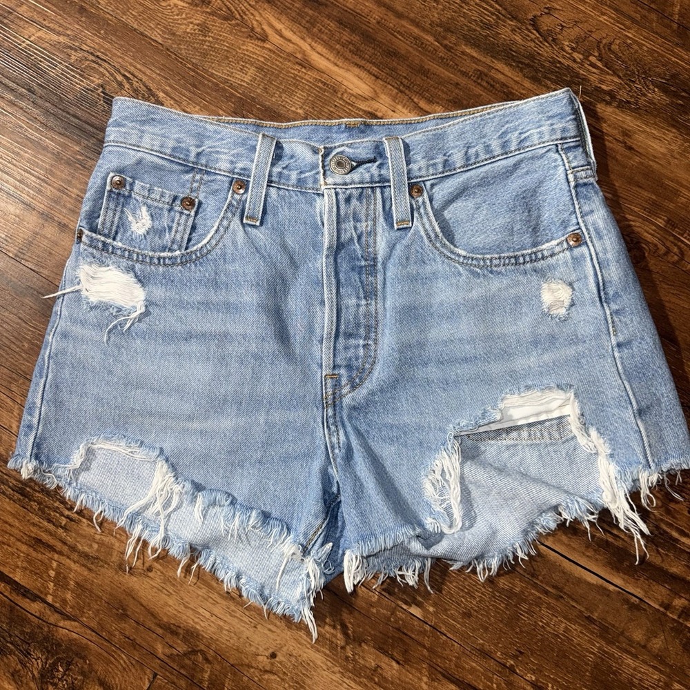 Levi's 501 Button Fly Distressed Cutoff Shorts Women's Size 25